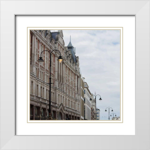 The Strand Lights White Modern Wood Framed Art Print with Double Matting by Bevan, Keri