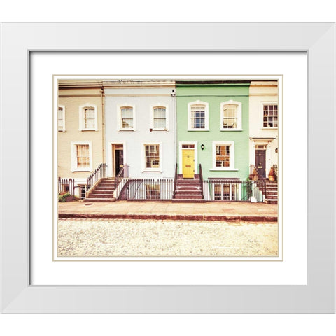 Chelsea Houses All Lined Up White Modern Wood Framed Art Print with Double Matting by Bevan, Keri