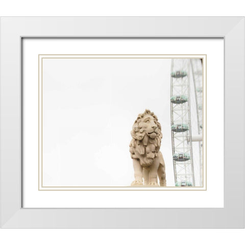 Lion of London White Modern Wood Framed Art Print with Double Matting by Bevan, Keri