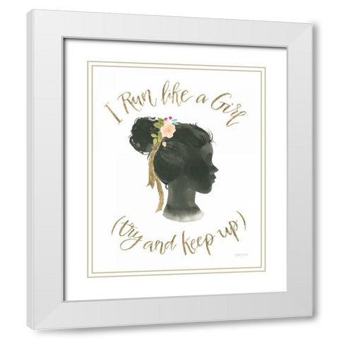 Girl Power IX White Modern Wood Framed Art Print with Double Matting by Jackson, Jenaya