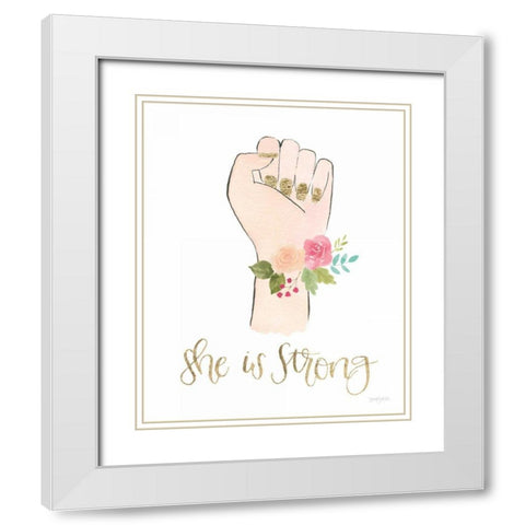 Girl Power X White Modern Wood Framed Art Print with Double Matting by Jackson, Jenaya