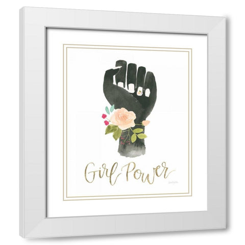 Girl Power XI White Modern Wood Framed Art Print with Double Matting by Jackson, Jenaya