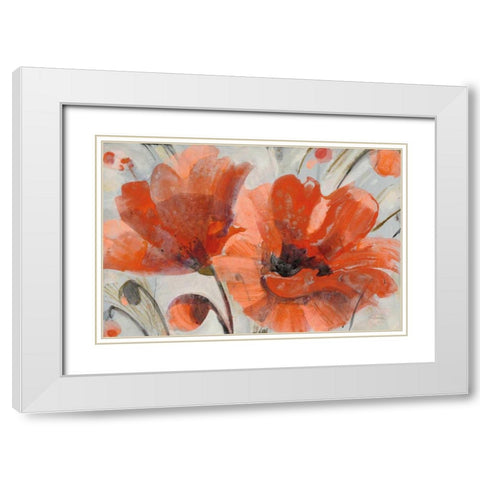 Popping White Modern Wood Framed Art Print with Double Matting by Hristova, Albena