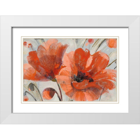 Popping White Modern Wood Framed Art Print with Double Matting by Hristova, Albena