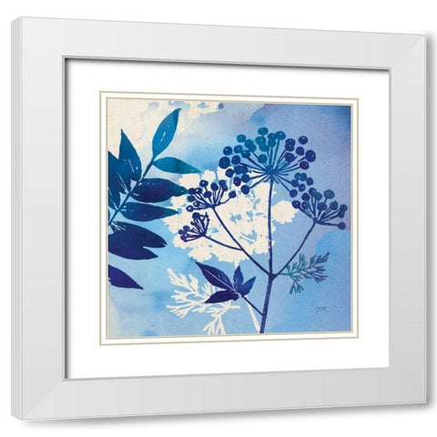 Blue Sky Garden I White Modern Wood Framed Art Print with Double Matting by Studio Mousseau