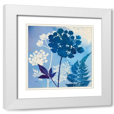Blue Sky Garden IV White Modern Wood Framed Art Print with Double Matting by Studio Mousseau