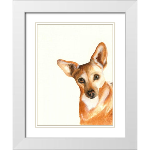 Xena White Modern Wood Framed Art Print with Double Matting by Ducklow, Patsy