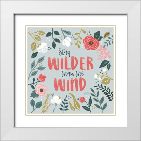 Wildflower Daydreams I White Modern Wood Framed Art Print with Double Matting by Marshall, Laura