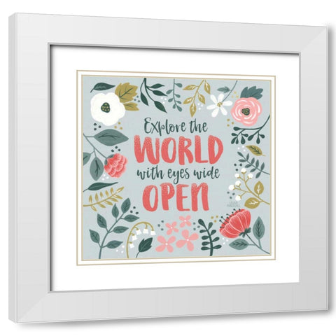 Wildflower Daydreams II White Modern Wood Framed Art Print with Double Matting by Marshall, Laura