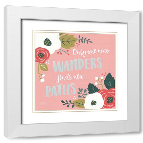 Wildflower Daydreams VI White Modern Wood Framed Art Print with Double Matting by Marshall, Laura
