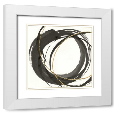 Gilded Enso I White Modern Wood Framed Art Print with Double Matting by Paschke, Chris