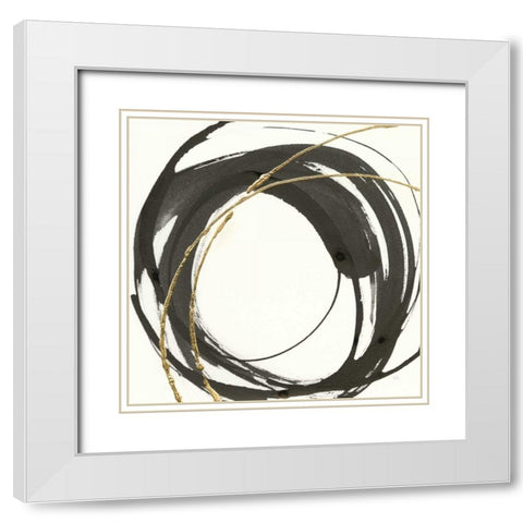 Gilded Enso IV White Modern Wood Framed Art Print with Double Matting by Paschke, Chris