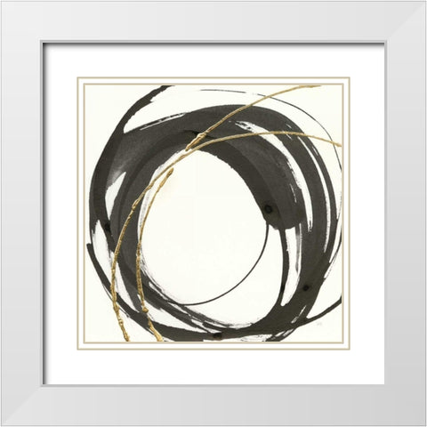 Gilded Enso IV White Modern Wood Framed Art Print with Double Matting by Paschke, Chris