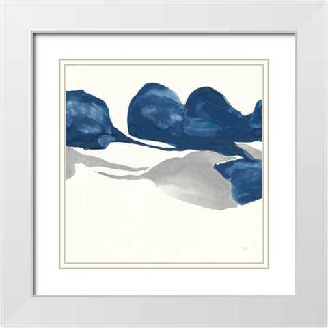 Sapphire and Gray II White Modern Wood Framed Art Print with Double Matting by Paschke, Chris