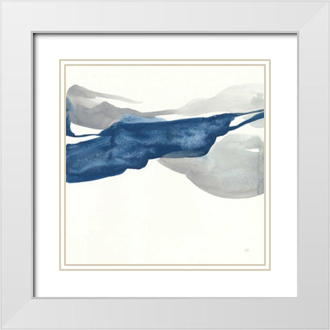 Sapphire and Gray III White Modern Wood Framed Art Print with Double Matting by Paschke, Chris
