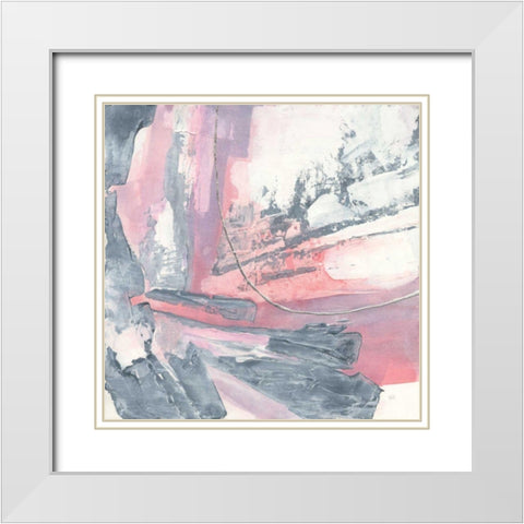 Whitewashed Blush I White Modern Wood Framed Art Print with Double Matting by Paschke, Chris