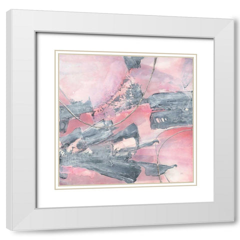 Whitewashed Blush III White Modern Wood Framed Art Print with Double Matting by Paschke, Chris