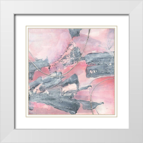Whitewashed Blush III White Modern Wood Framed Art Print with Double Matting by Paschke, Chris