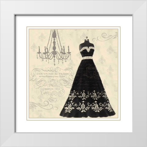 French Couture II Reverse White Modern Wood Framed Art Print with Double Matting by Adams, Emily