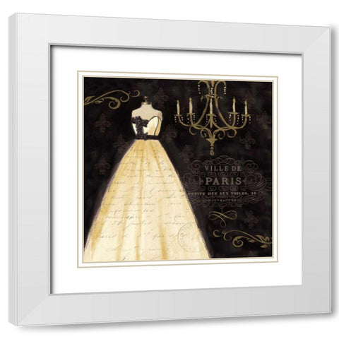 French Couture I Gold 18x18 White Modern Wood Framed Art Print with Double Matting by Adams, Emily