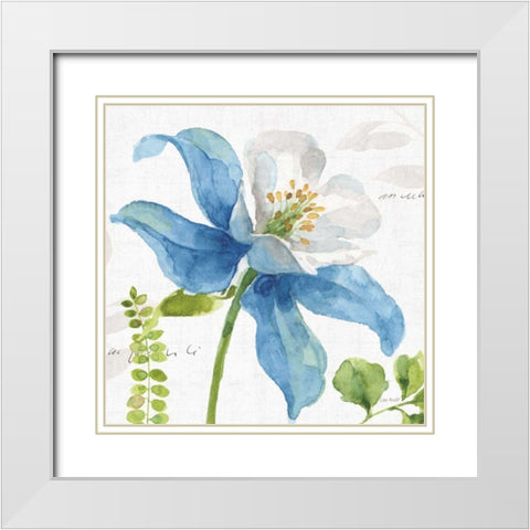 Blue and Green Garden II White Modern Wood Framed Art Print with Double Matting by Audit, Lisa