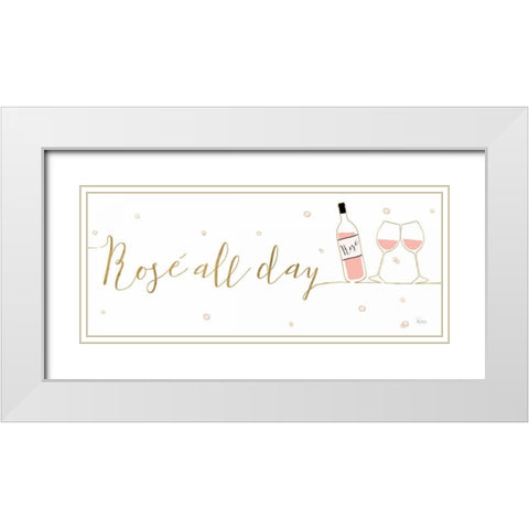 Underlined Bubbly I White Modern Wood Framed Art Print with Double Matting by Charron, Veronique