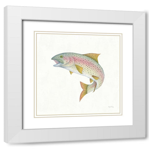 Gone Fishin Rainbow White Modern Wood Framed Art Print with Double Matting by DeNeige, Elyse