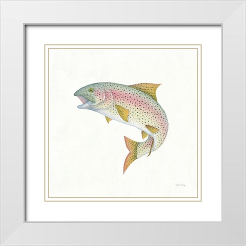 Gone Fishin Rainbow White Modern Wood Framed Art Print with Double Matting by DeNeige, Elyse