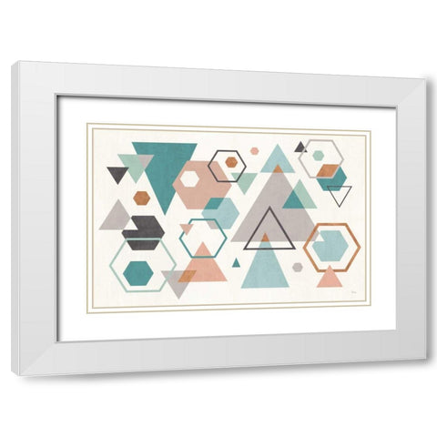 Abstract Geo I White Modern Wood Framed Art Print with Double Matting by Charron, Veronique