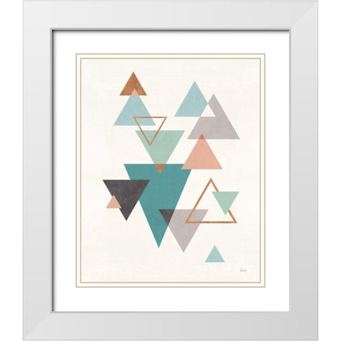 Abstract Geo II White Modern Wood Framed Art Print with Double Matting by Charron, Veronique