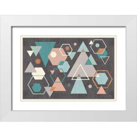 Abstract Geo I Black White Modern Wood Framed Art Print with Double Matting by Charron, Veronique