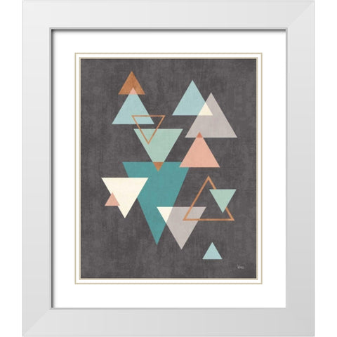 Abstract Geo II Black White Modern Wood Framed Art Print with Double Matting by Charron, Veronique