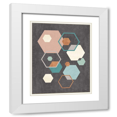 Abstract Geo III Black White Modern Wood Framed Art Print with Double Matting by Charron, Veronique