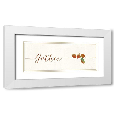 Underlined Fall II White Modern Wood Framed Art Print with Double Matting by Charron, Veronique