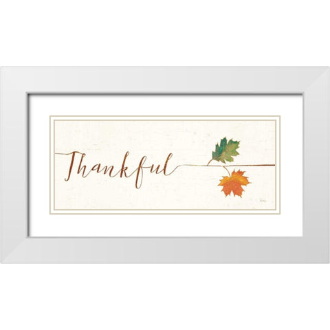 Underlined Fall III White Modern Wood Framed Art Print with Double Matting by Charron, Veronique