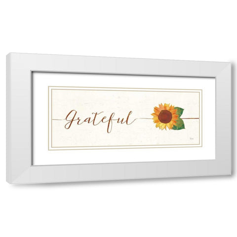Underlined Fall IV White Modern Wood Framed Art Print with Double Matting by Charron, Veronique