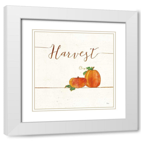 Underlined Fall V White Modern Wood Framed Art Print with Double Matting by Charron, Veronique