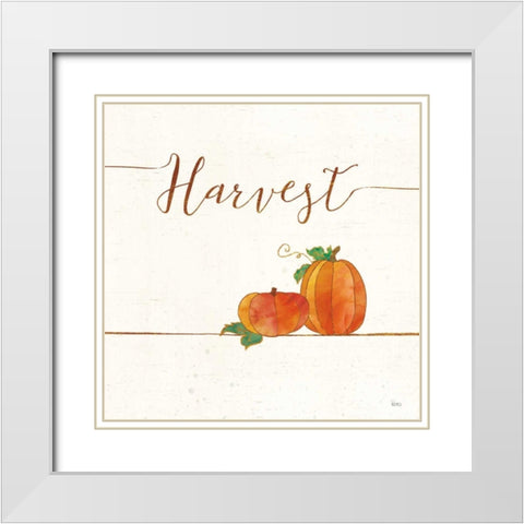 Underlined Fall V White Modern Wood Framed Art Print with Double Matting by Charron, Veronique