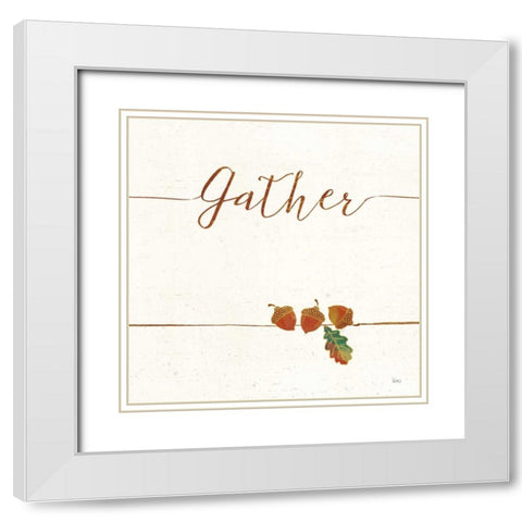 Underlined Fall VI White Modern Wood Framed Art Print with Double Matting by Charron, Veronique