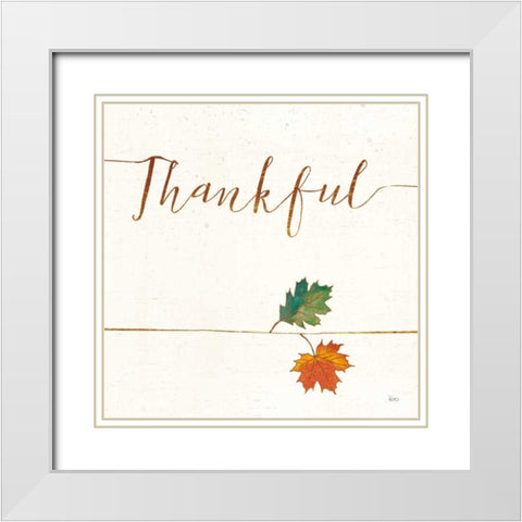 Underlined Fall VII White Modern Wood Framed Art Print with Double Matting by Charron, Veronique