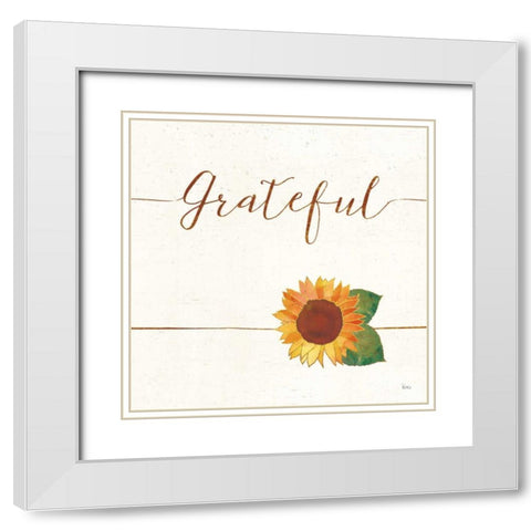 Underlined Fall VIII White Modern Wood Framed Art Print with Double Matting by Charron, Veronique