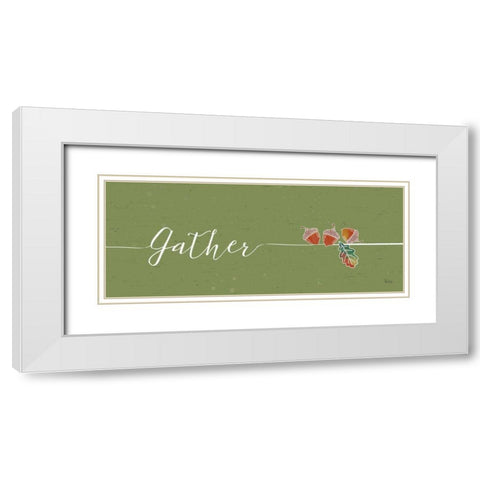 Underlined Fall II Color White Modern Wood Framed Art Print with Double Matting by Charron, Veronique