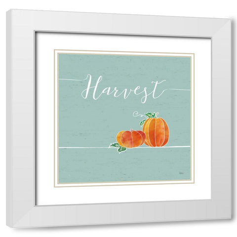 Underlined Fall V Color White Modern Wood Framed Art Print with Double Matting by Charron, Veronique