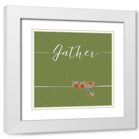 Underlined Fall VI Color White Modern Wood Framed Art Print with Double Matting by Charron, Veronique