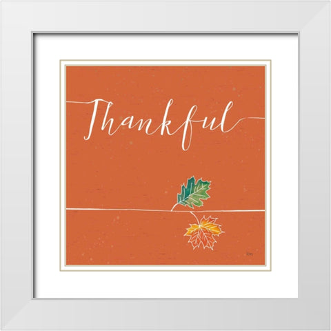 Underlined Fall VII Color White Modern Wood Framed Art Print with Double Matting by Charron, Veronique