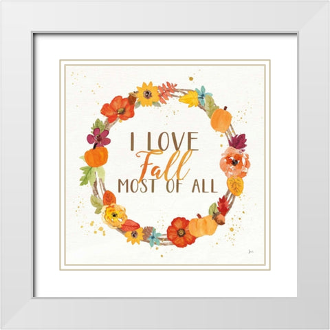 Harvest Wishes I White Modern Wood Framed Art Print with Double Matting by Aiken, Jess