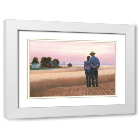 Family Farm White Modern Wood Framed Art Print with Double Matting by Wiens, James