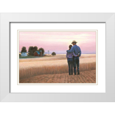 Family Farm White Modern Wood Framed Art Print with Double Matting by Wiens, James