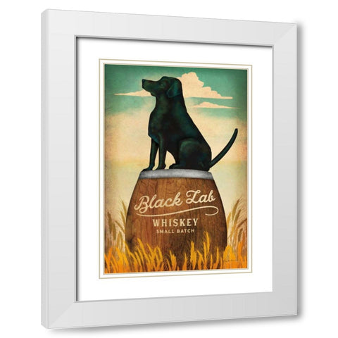 Black Lab Whiskey White Modern Wood Framed Art Print with Double Matting by Fowler, Ryan