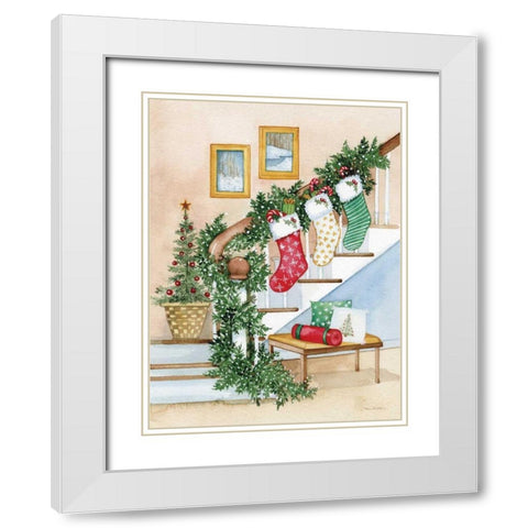 Night Before Christmas II White Modern Wood Framed Art Print with Double Matting by McKenna, Kathleen Parr